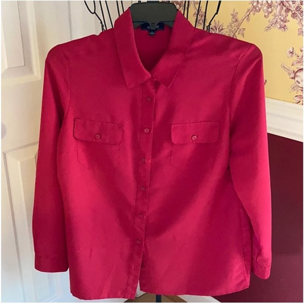 Elementz Red Button Down Blouse